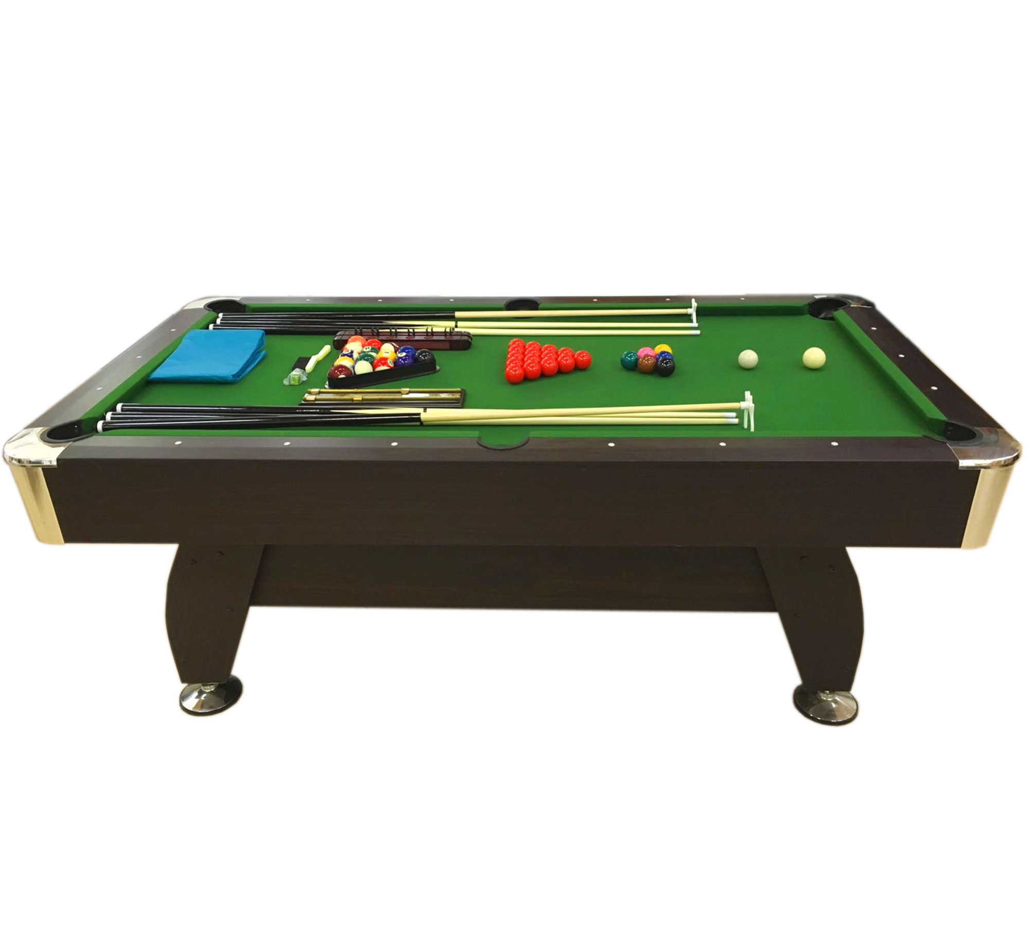 SIMBAUSA 8' Feet Billiard Pool Table Snooker Full Set Accessories Game mod. Vintage Green 8