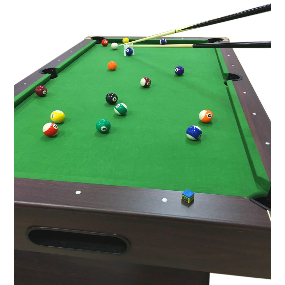 SIMBAUSA 8' Feet Billiard Pool Table Snooker Full Set Accessories Game mod. Vintage Green 8