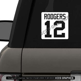 Oracal Aaron Rodgers 12 Die Cut Decal Green Bay Packers Nfl Window Sticker Mvp Super