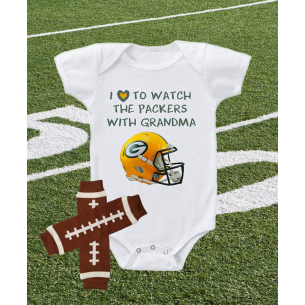 Gerber Green Bay Packers Outfit Onesie And Leggings Set Watch With Grandma