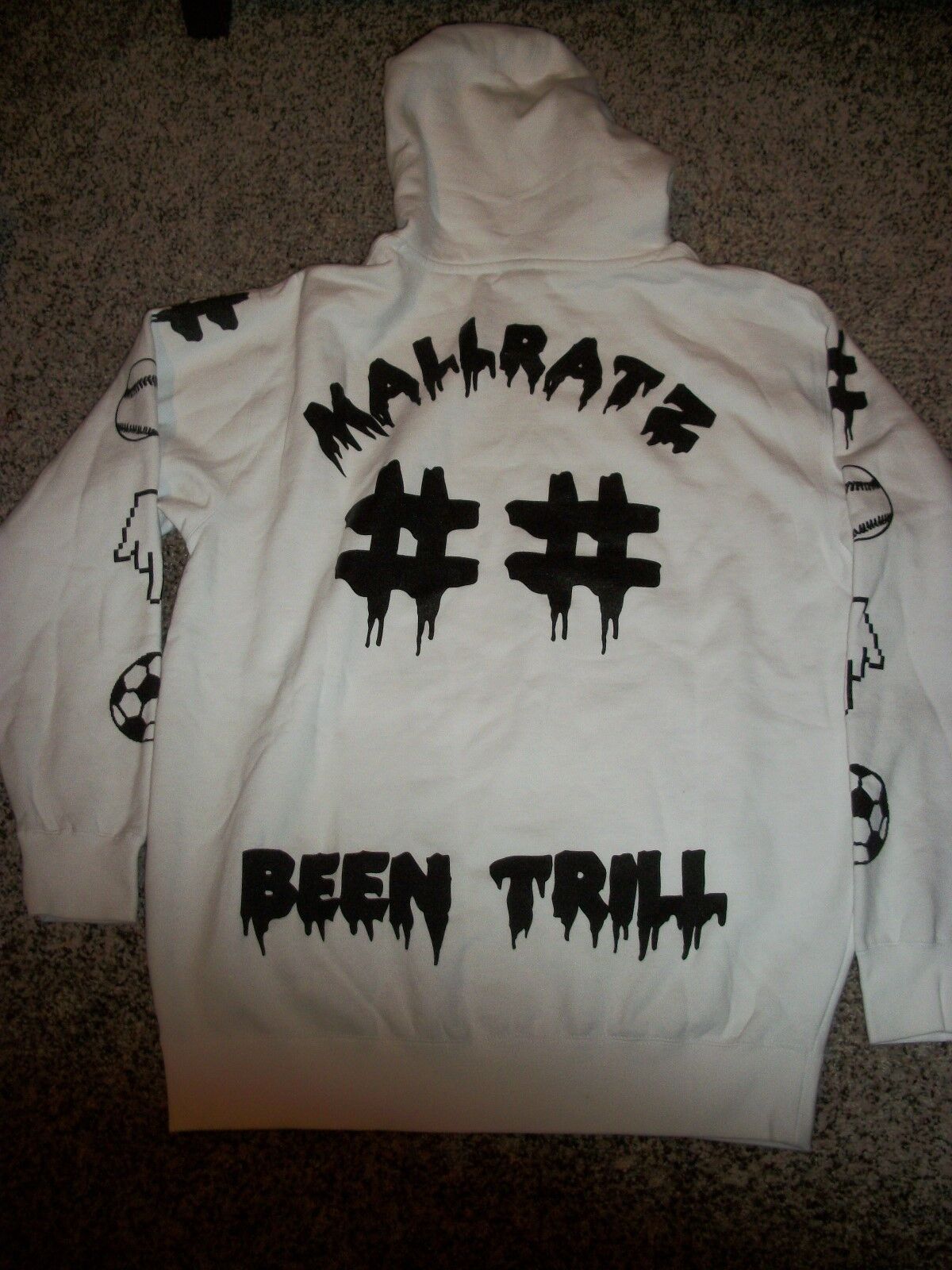 BEEN TRILL New NWT Mens Hoodie Sweatshirt Pullover White MALL RATZ Large XL