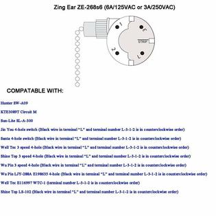 Hunter Switch Ceiling Fan Switch Zing Ear Pull Chain Switch
