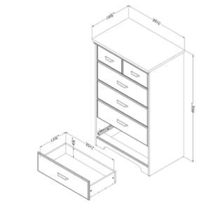 South Shore Bedroom Dresser 5 Drawer Dressers Furniture Women Kids