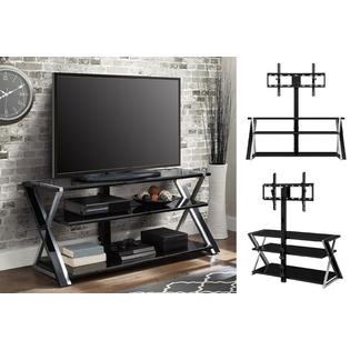 Whalen Xl 44e Black Glass Shelves 70 Panel Tv Stand Mount