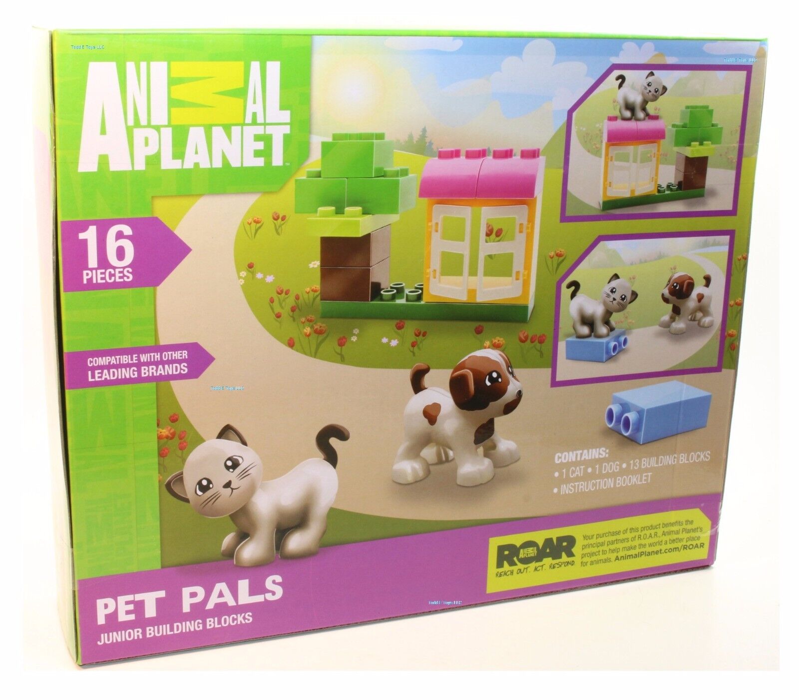 Animal Planet 16 pc SET Junior building blocks Pet Pals Cat Dog Fun Toddler  3+