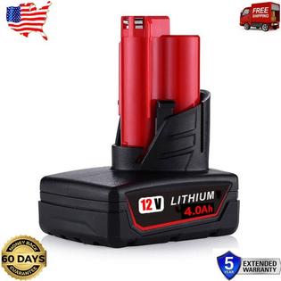 For Milwaukee 12volt Replace Li Ion Battery For Milwaukee M12 48 11 2460 48 11 2440 4 0ah Tool