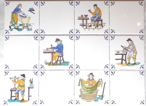 Mottles Murals Ceramic Tiles Delft Design Set Of 6