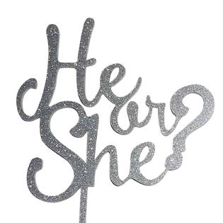 Jennygems Gender Reveal Party Baby Shower Cake Topper Decoration He Or She