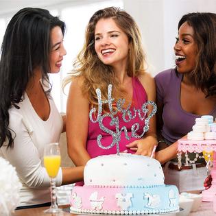 Jennygems Gender Reveal Party Baby Shower Cake Topper Decoration He Or She