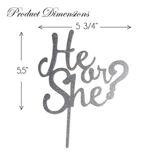 Jennygems Gender Reveal Party Baby Shower Cake Topper Decoration He Or She
