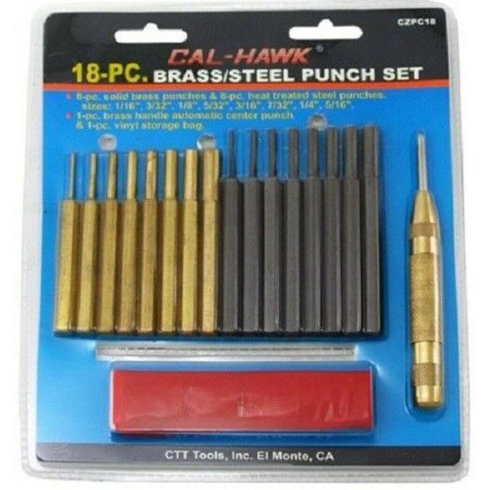 Cal-Hawk Brass/steel Roll Pin Punch Set 18-pc Hand Tools gunsmith automotive*