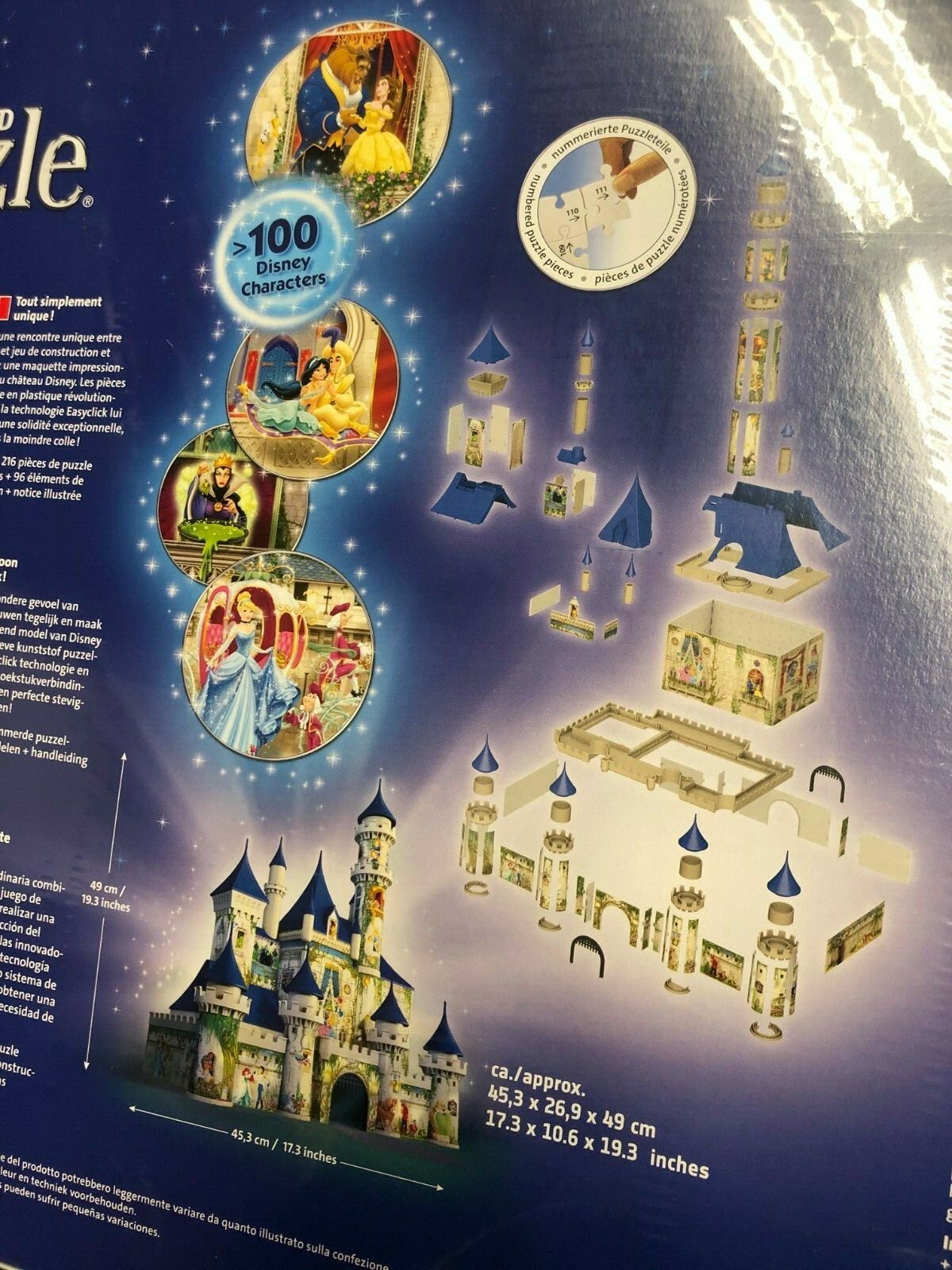 Ravensburger 3d Numbered Puzzle 216 Pcs Disney Castle Age 12 99 New