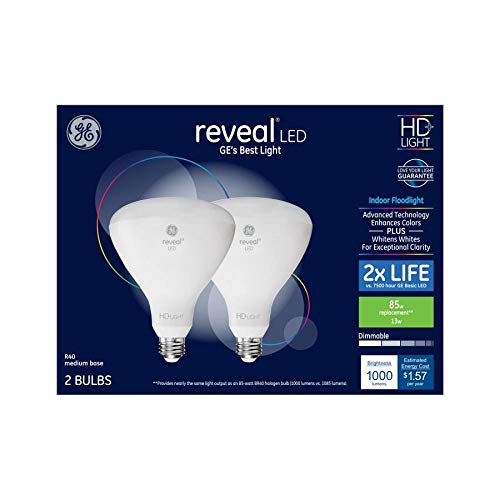 Ge Reveal 2 Pack 85 W Equivalent, Dimmable Indoor Flood Light Fixture