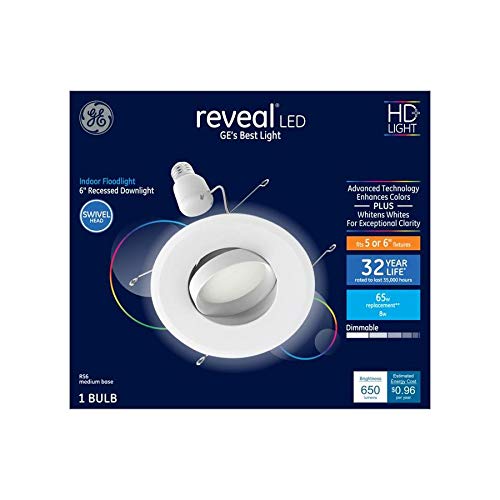 Cree GE Reveal HD+ LED 65-Watt Replacement 6-Inch Diameter Recessed 47858 Downlight Indoor Floodlight Swivel Head