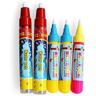 Wholethings Homseek 5pcs Water Doodle Pens Aqua Drawing Pens Replacement Mat Book Toys