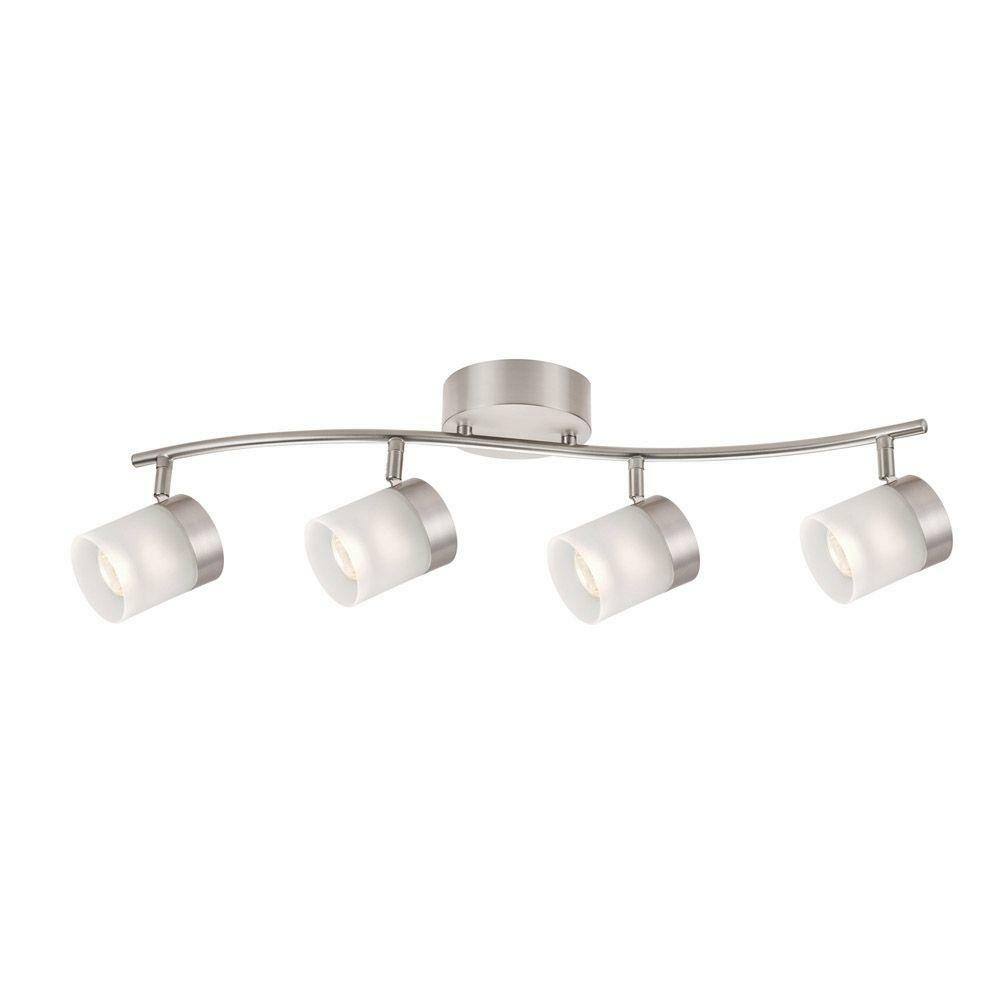 Hampton Bay 4 Light Brushed Nickel Halogen Fixed Track Lighting Hampton Bay 4 Light Brushed Nickel