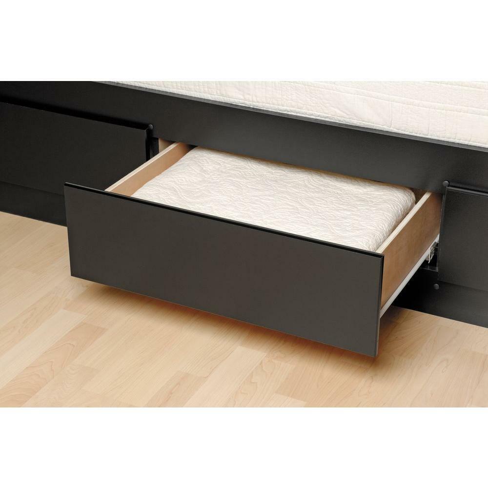 Prepac Tall Queen Size Platform Wood Storage Bed Full Drawers Prepac Tall Queen Size Platform Wood