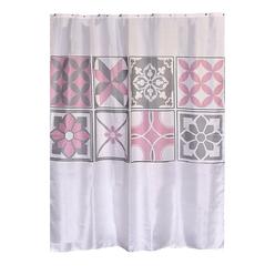 Pink Grey Shower Curtain