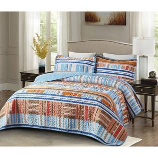 Efactorytome 3 Piece Oversized King Quilt Set Karsyn Multi Color King King Cal King