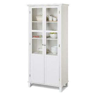 Homestar Glass Front 2 Door China Display Storage Cabinet White