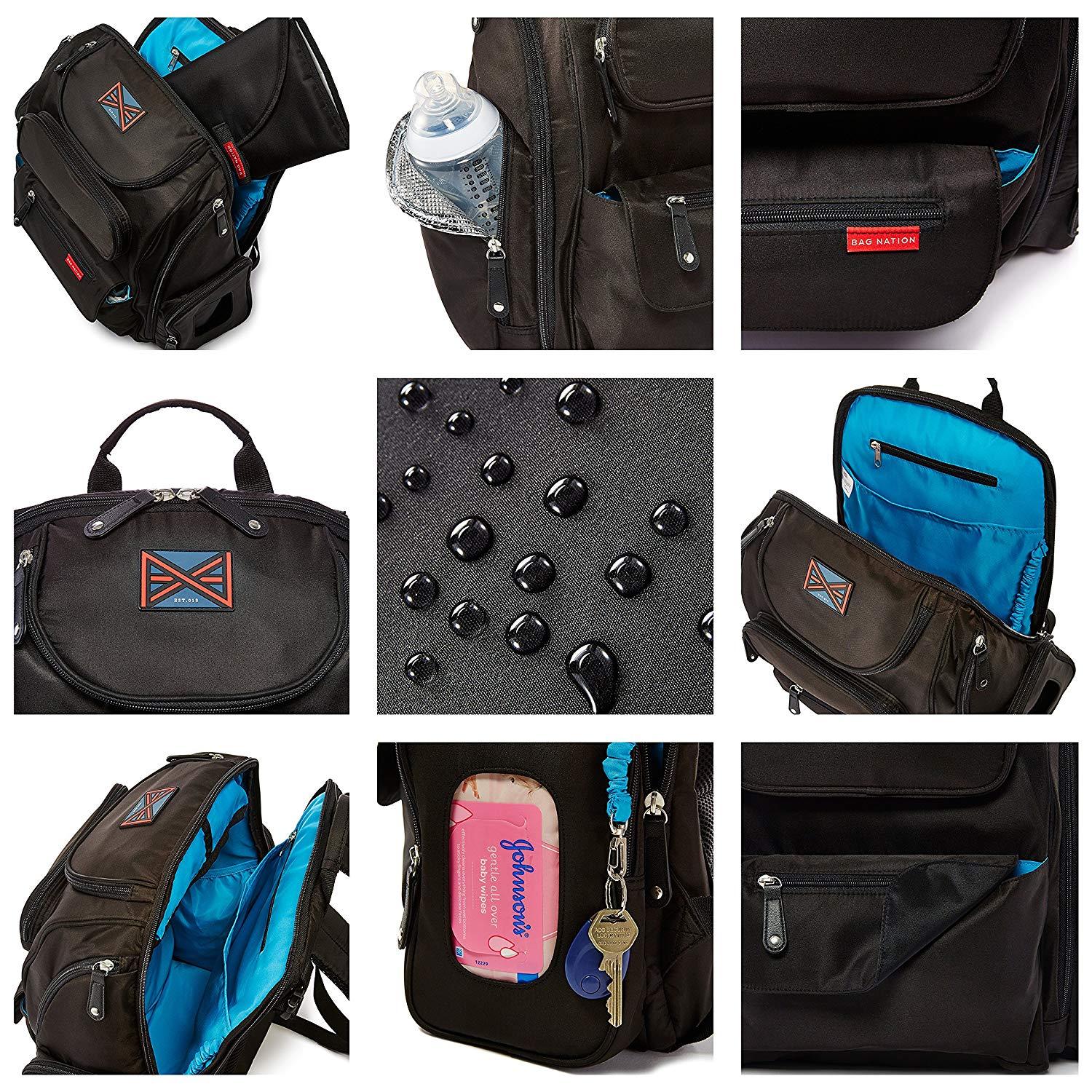 Bag Nation Diaper Bag For Women Men Backpack Best Nation With Stroller Straps Changing Pad