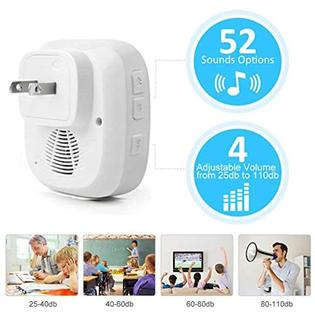 Physen Waterproof Wireless Doorbell Kit W/ 2 Push Buttons, 3 Plugin