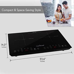 Nutrichef Pkstind48 Double Induction Cooktop Portable 120v Nutrichef Pkstind48 Double Induction