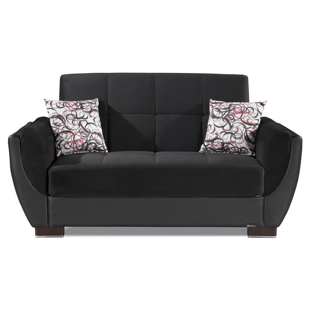 Ottomanson Armada Air Black Fabric Upholstery Convertible Black Fabric Upholstery Convertible