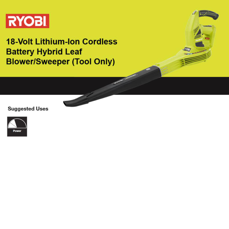 Ryobi 40 Volt Lithium Ion Cordless Battery Leaf Vacuum Mulcher Tool Only