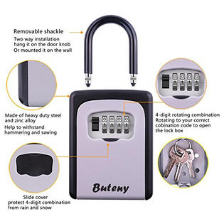 Buteny Key Lock Box Combination Lockbox With Code For House Key