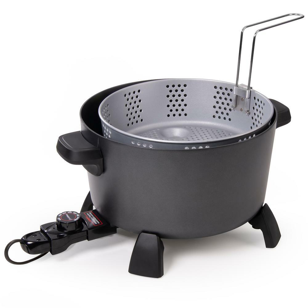 Presto 10 qt. black kitchen kettle deep fryer-multi cooker