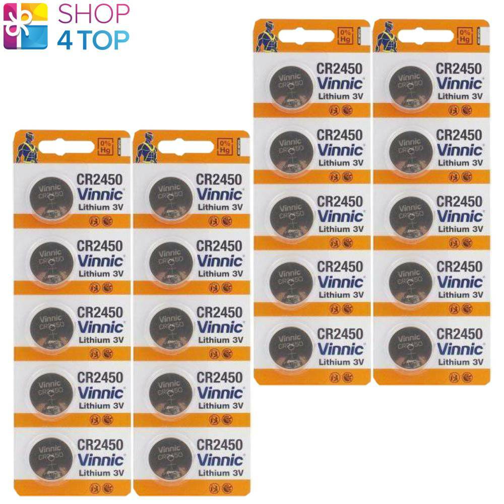 Vinnic 20 Vinnic Cr2450 Lithium Batteries 3v Coin Cell Dl2450 Ecr2450 2450 Exp 2023 New