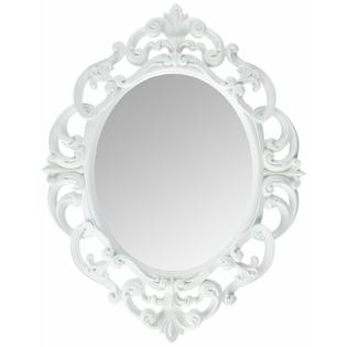 Kole Oval Vintage Wall Mirror White Hanging Bedroom Dresser
