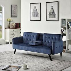 Us Pride Furniture Lory Kitts 55 In Black Velvet 2 Seater