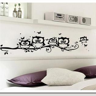Zooyoo Wall Sticker Tree Animals Bedroom Owl Butterfly Wall