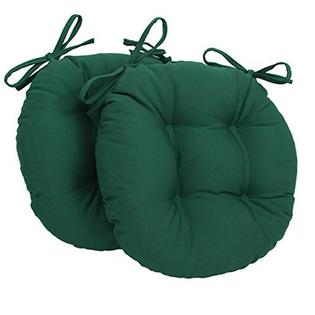916x16rd T 2ch Tw Fg Blazing Needles Solid Twill Round Tufted Chair Cushions Set Of 2 16 Forest