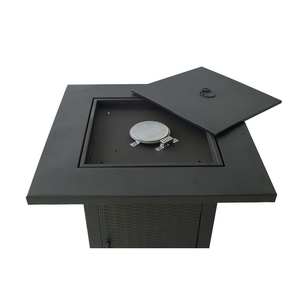 Hampton Bay Wellfp5010 Square Steel Gas Fire Pit Burner Table Lid Outdoor Propane Tank Easy Access Door Hampton Bay Wellfp5010 Square Steel Gas, Hampton Bay Outdoor Fire Pit Parts