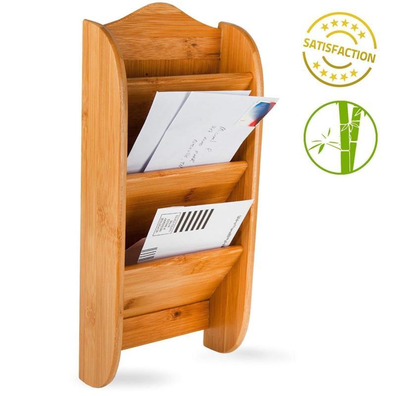 Bamboo Mail Organizer Durable Wooden Wall Mounted Letter Holder Rack Set 3 Slot - Wall Letter Organizer Bamboo Mail Organizer Durable Wooden Wall Mounted Letter Holder Rack Set 3 Slot - Wall Letter Organizer