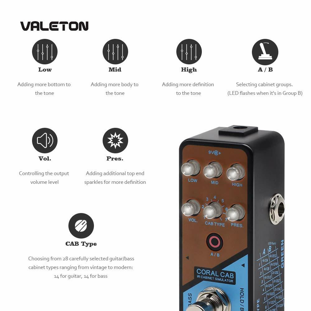 Valeton Ir Cabinet Simulator Coral Cab Of 28 Guitar Bass Cabs