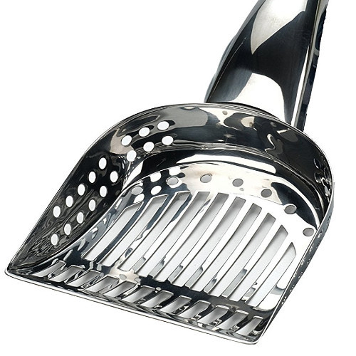 Cat Litter Box Poop Scooper Kitty Pan Cleaning Stainless Steel Waste Shovel Tool