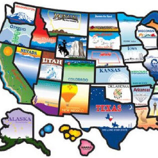 Us States Travel Sticker Wall Decor Home Rv Trailer Camper Map Decal Permanent