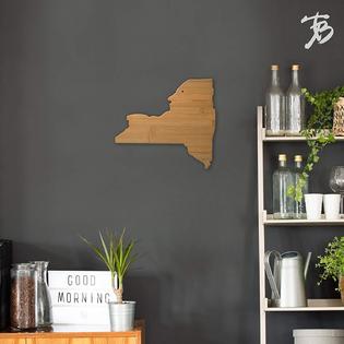 Natural Bamboo New York State Tray Cutting Board Kitchen Serving