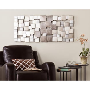 Southern Enterprise Large Metal Sculpture Abstract Modern Silver