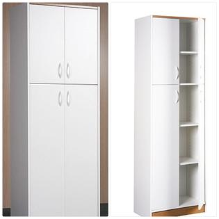 Orion Kitchen Pantry Storage Cabinet White 4 Door Wood Organizer 5