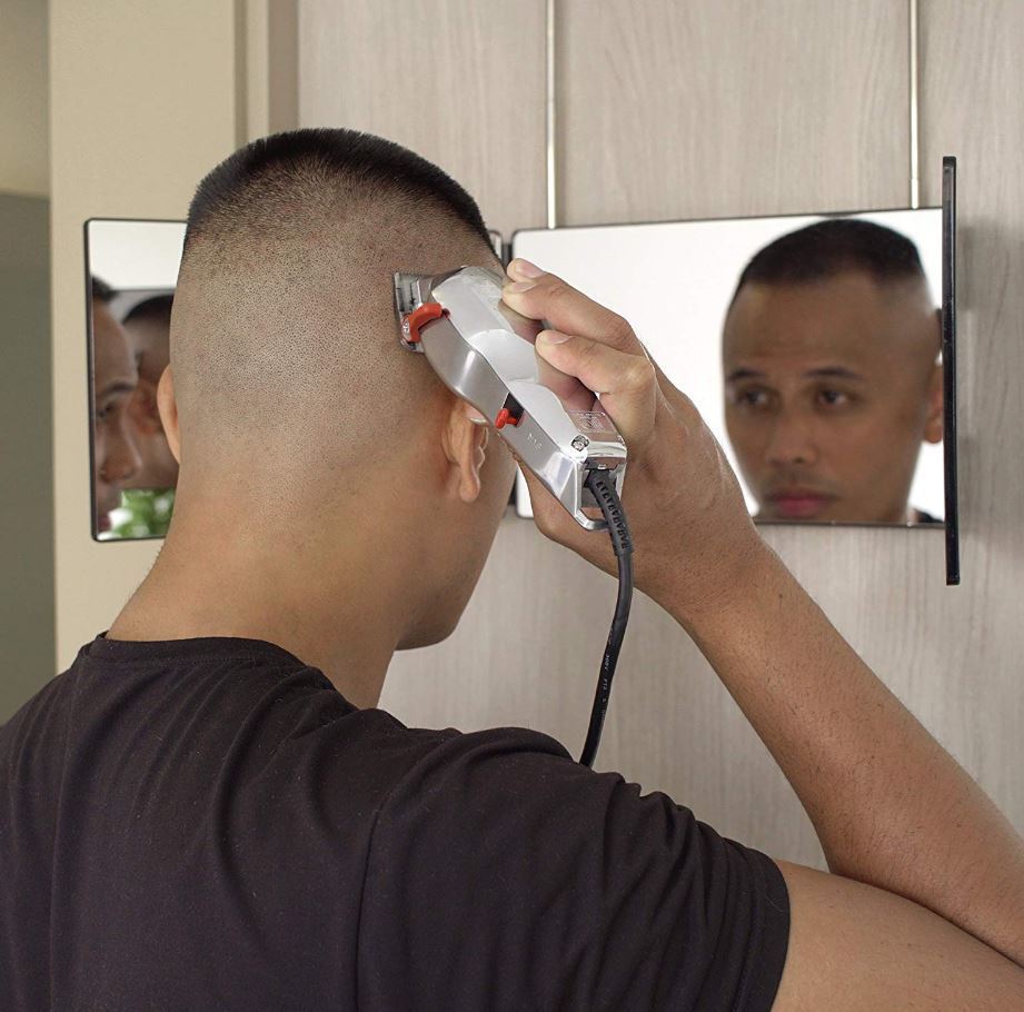 Self Cut System Three Way Mirror Self Cut Hair Men Trifold