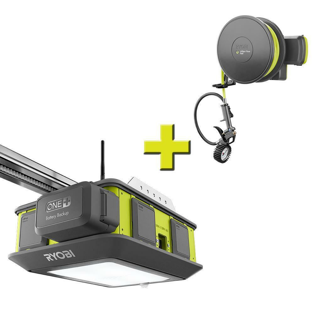Ryobi Ultra Quiet 2 Hp Belt Drive Garage Door Opener With Inflator Accessory
