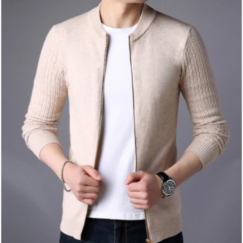 Chaqueta De Hombre Slim Casual Ropa De Moda Para Hombres Sueter De Algodon New