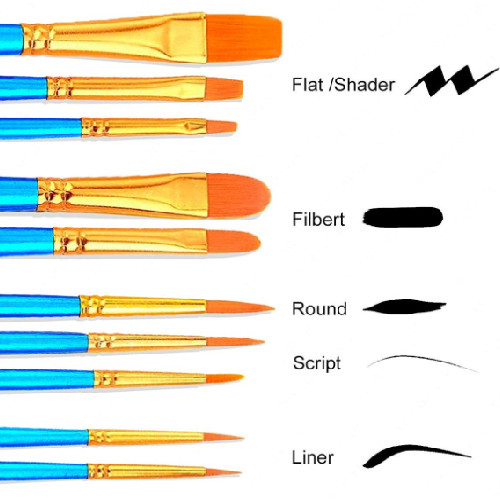 Youshares Paint Brush Set Acrylic Watercolor Oil Painting Brushes Nylon Hair Art Craft