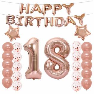 Lqqdd 18th Birthday Decorations Party Supplies Balloons Rose Gold
