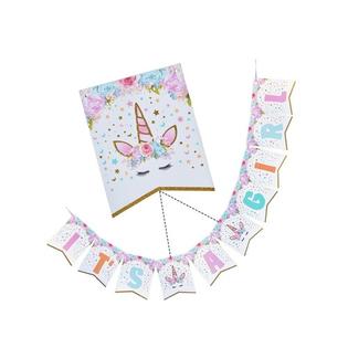 Wernnsai Unicorn It S A Girl Bunting Banner Baby Girl Shower